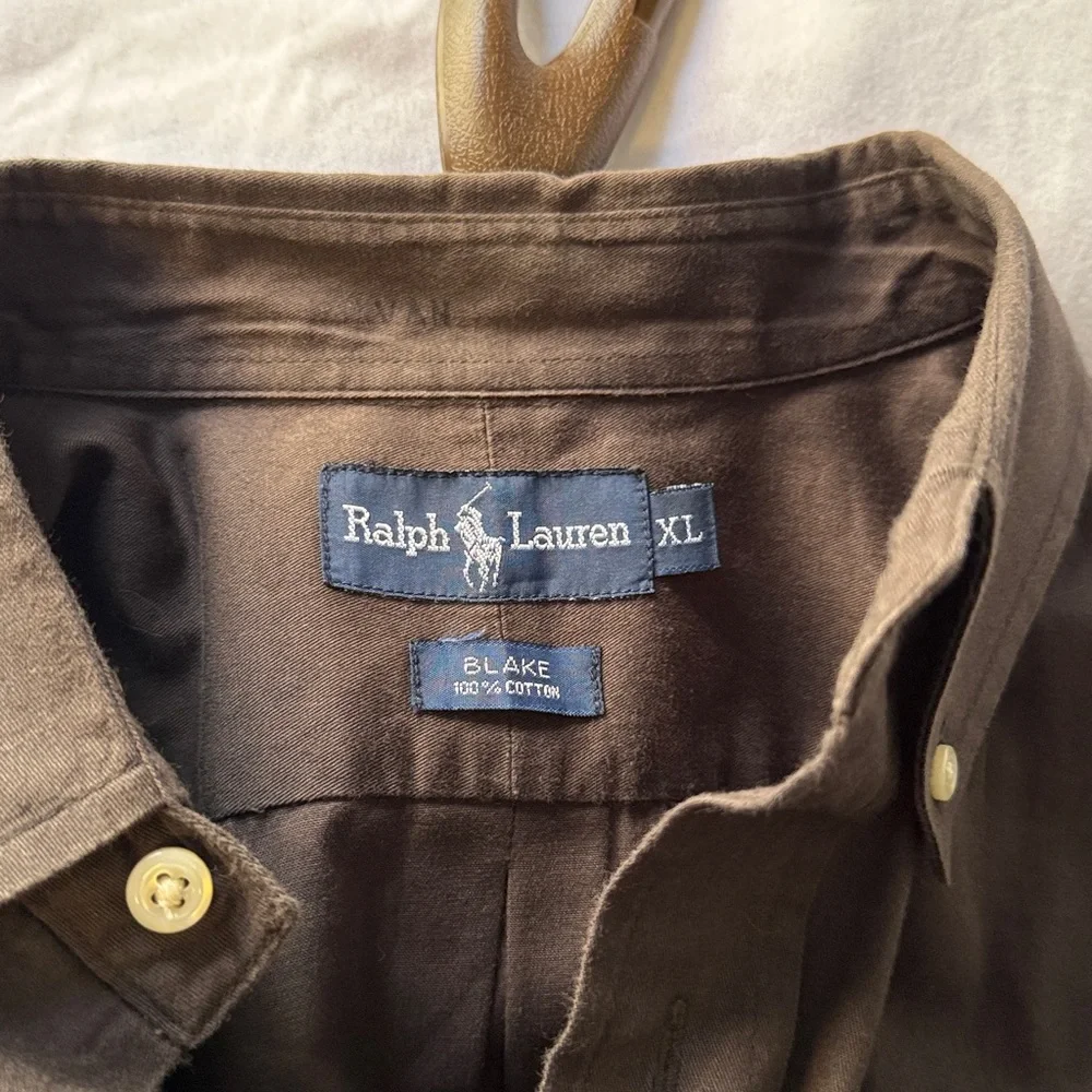 Ralph Laurents Men's Brown/Gray Button-Down Long Sleeve - XL - Picture 3 of 3